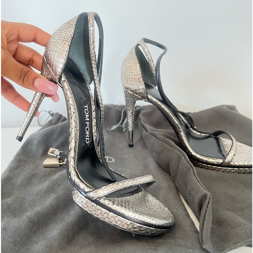 TOM FORD SNAKE SKIN PLATFORM HEELS